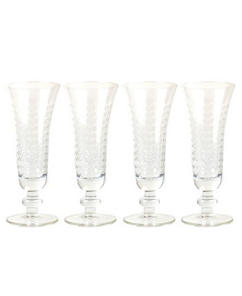 Стеклянные бокалы для шампанского с гравировкой, набор из 4 предметов 8 Oak Lane