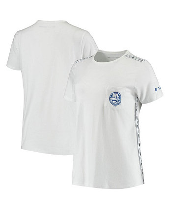 Женская белая футболка New York Islanders Sporty Tri-Blend DKNY