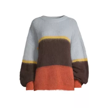 Объемный вязаный свитер Arosa с цветной окантовкой Cordova