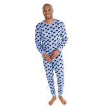Мужская хлопковая пижама из двух предметов Leveret, синяя с кроликом Leveret
