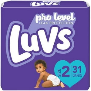 Luvs pro level triple leakguards diapers size 2 31 count, 31 Count Luvs