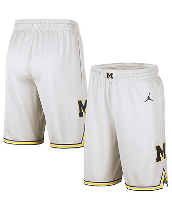 Мужские белые баскетбольные шорты Michigan Wolverines Replica Team Jordan