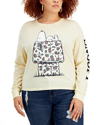 Модная футболка больших размеров с леопардовым принтом и изображением Snoopy-Graphic Love Tribe