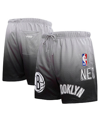 Мужские черно-серые шорты Brooklyn Nets в сетку с эффектом омбре Pro Standard