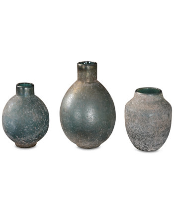 Выветрившиеся сине-зеленые вазы Mercede, набор из 3 шт. Uttermost