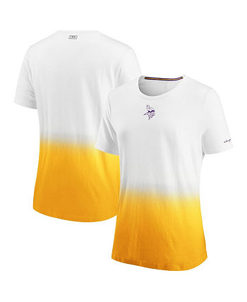 Женская белая футболка Minnesota Vikings Dip Dye WEAR by Erin Andrews