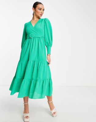 Ярко-зеленое платье макси с поясом Y.A.S Y.A.S