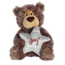 Aurora Medium Brown Holiday 12&#34; Joy Bear Festive Stuffed Animal Aurora