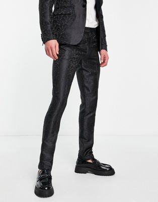 Черные узкие брюки с узором пейсли Gianni Feraud Gianni Feraud