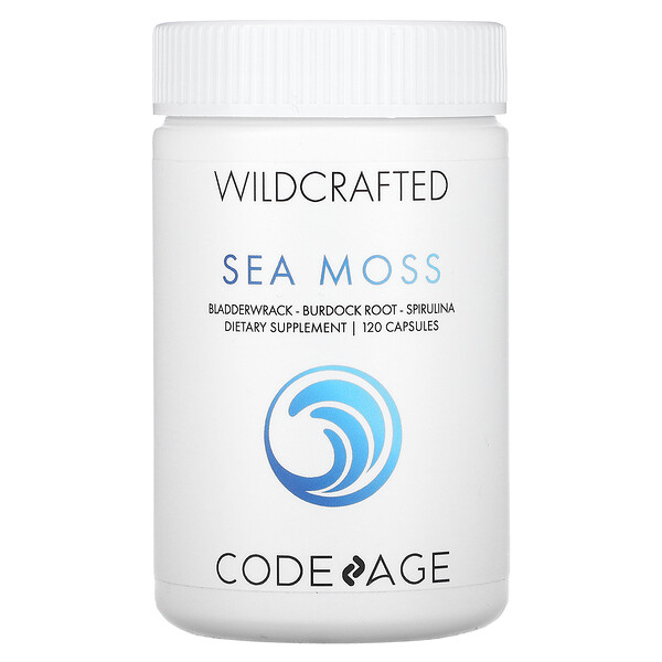 Wildcrafted, Морской мох, пузырчатка, корень лопуха, спирулина, 120 капсул Codeage