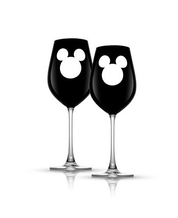 Бокал для красного вина Disney Luxury Mickey Mouse Crystal на ножке на 23 унции, набор из 2 шт. JoyJolt