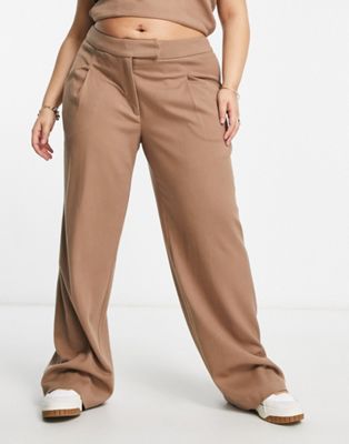 Бежевые широкие брюки на заказ Something New Curve X Naomi Anwer — часть комплекта Something New Curve