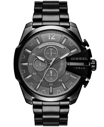 Мужские часы Mega Chief с хронографом, черные, из нержавеющей стали, 51 мм Diesel