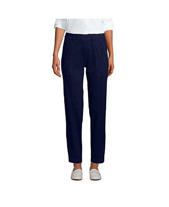 Women's Tall Starfish Mid Rise Elastic Waist Pull On Utility Jean Ankle Pants Lands' End