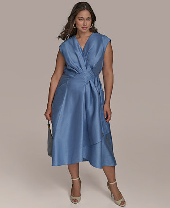 Plus Size Shantung A-Line Dress Donna Karan New York