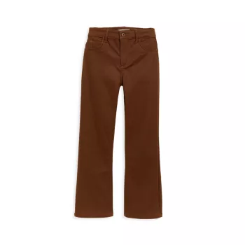 Girl's Coated High-Rise Crop Flare Pants Tractr