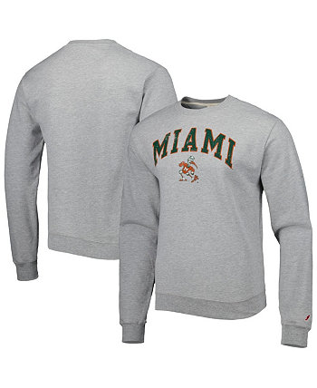 Мужской серый флисовый пуловер Miami Hurricanes 1965 Arch Essential свитшот League Collegiate Wear