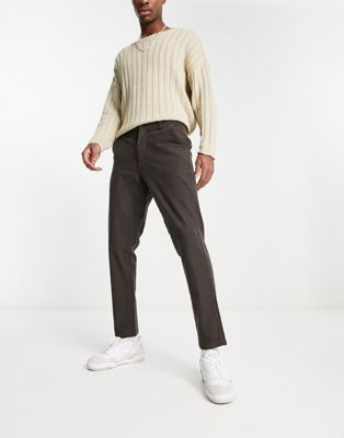 Коричневые меланжевые брюки свободного кроя с узором «елочка» Jack & Jones Intelligence ollie Jack & Jones