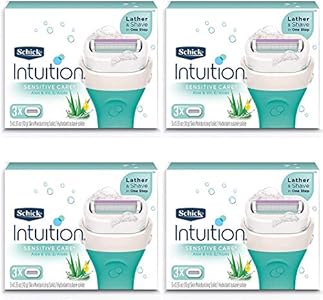 Schick Intuition Pure Nourishment Womens Razor Refills with Coconut Milk and Almond Oil, 3 Count (Pack of 4) Schick