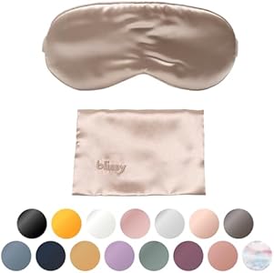 Blissy Silk Sleep Mask - Silk Eye Sleeping Mask for Women & Men for Total Blackout - 100% Pure Mulberry Silk, 22 Momme 6a Fibers - Blindfold Silk Sleep Mask Side Sleeper Eye Cover (Grey) BLISSY