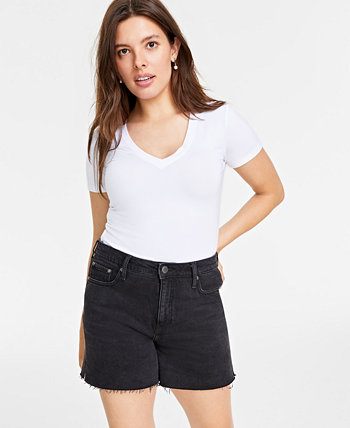 Женские джинсовые шорты с высокой посадкой и необработанным краем, созданные для Macy's On 34th