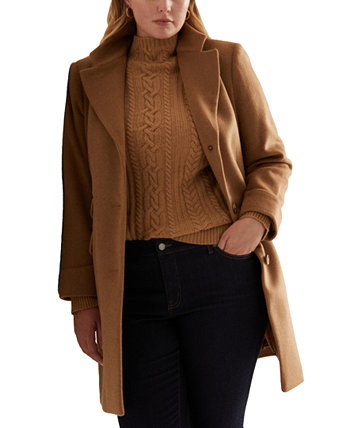 Женское длинное пальто больших размеров с зубчатым воротником LAUREN Ralph Lauren