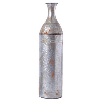 Rustic Farmhouse Style Galvanized Metal Floor Vase Decoration Vintiquewise