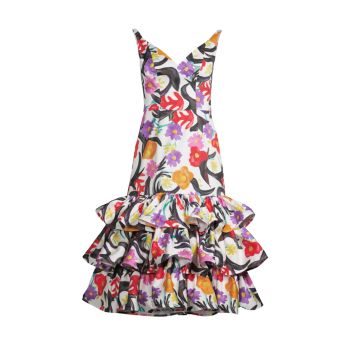 Платье с цветочными рюшами Stella Jean