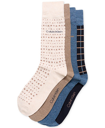Мужские классические носки до лодочки, разные узоры, упаковка из 4 шт. Calvin Klein