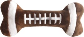 Huxley & Kent Dog Power Plush Football Bone Dog Toy, Brown Huxley & Kent