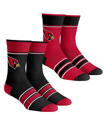 Мужские и женские носки Arizona Cardinals, комплект из 2 носков Team Crew в несколько полосок Rock 'Em