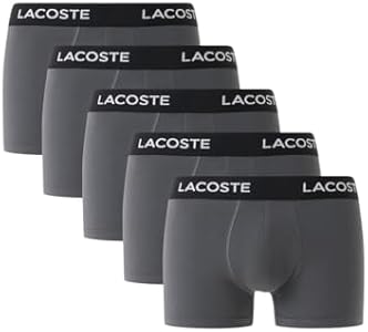 Lacoste Mens Cotton Stretch Essentials Trunks 5 pack Lacoste