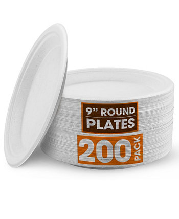 9 Inch Paper Plates, 200 Pack Cheer Collection