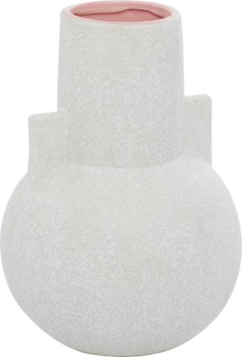 CosmoLiving от Cosmopolitan Белая керамическая современная ваза - 8 x 11 дюймов COSMO BY COSMOPOLITAN