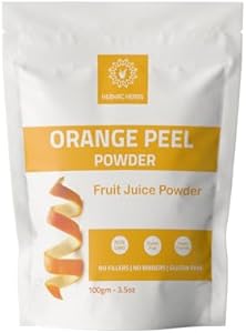 Orange Peel Powder For Skin Care, Face Scrub, Facial Mask, 100% Pure & Natural Orange Peel Powder | Free from colours and Preservatives. (100g) Hebhac Herbs