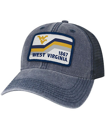 Мужская темно-синяя бейсболка West Virginia Mountaineers Sun & Bars Dashboard Trucker Snapback Hat Legacy Athletic