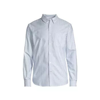 Полосатая оксфордская рубашка узкого кроя CLUB MONACO