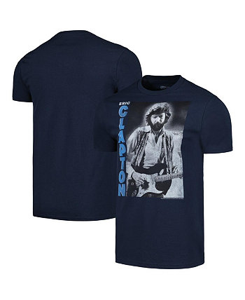 Мужская темно-синяя черно-белая футболка с фотографией Eric Clapton American Classics