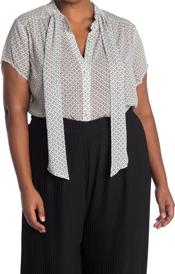 Блуза с короткими рукавами и завязками спереди Pleione