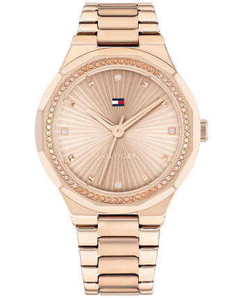 Женские кварцевые часы с гвоздикой из нержавеющей стали золотистого цвета, 36 мм Tommy Hilfiger
