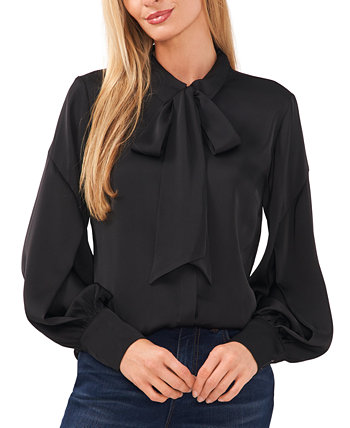 Women's Long Sleeve Button-Up Bow Blouse CeCe