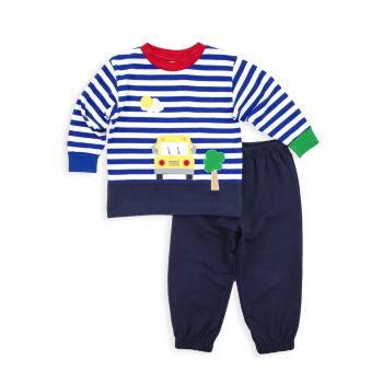 Little Boy's 2-Piece Stripe Long-Sleeve T-Shirt &amp; Joggers Set Florence Eiseman