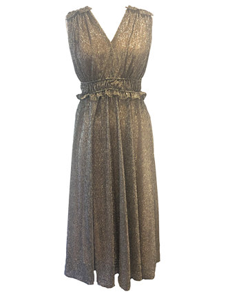 Женское платье с эффектом металлик и V-образным вырезом, облегающее и расклешенное Taylor