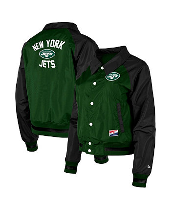 Женская зеленая куртка на кнопках New York Jets Coaches реглан New Era