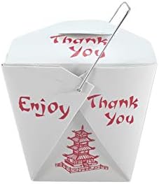 Pack of 15 Chinese Take Out Boxes PAGODA 8 oz / Half Pint Party Favor and Food Pail Fold Pak