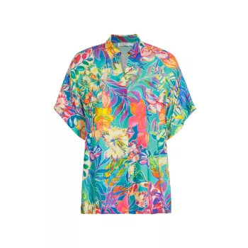 Helena Floral Camp Shirt Johnny Was