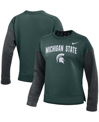 Женская зеленая, темно-серая толстовка с капюшоном Michigan State Spartans Campus Dolman Pullover Nike