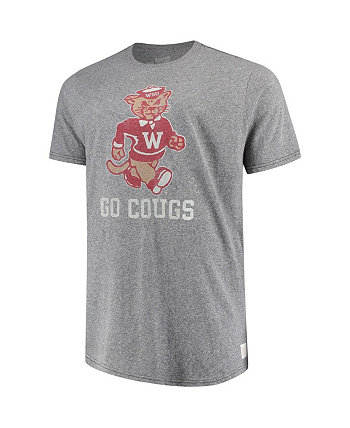 Мужская серая футболка Washington State Cougars Big and Tall Tri-Blend Original Retro Brand