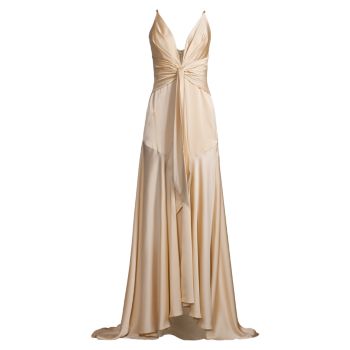 The Lake Draped Satin Gown FAME AND PARTNERS