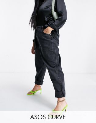 Черные джинсы с завышенной талией ASOS DESIGN Curve с завышенной талией ASOS Curve
